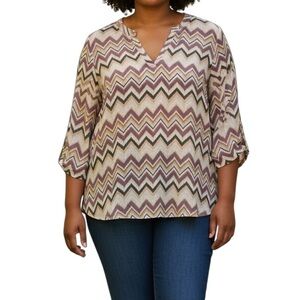 NWOT Maurice’s Women’s Size XXL Chevron Patterned Top